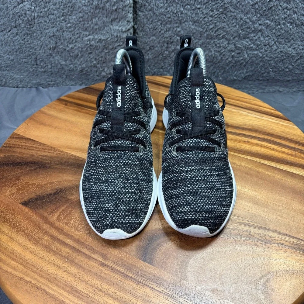 Adidas Cloudfoam Pure Womens Black White Knit Running Shoes DB0694 Size 6